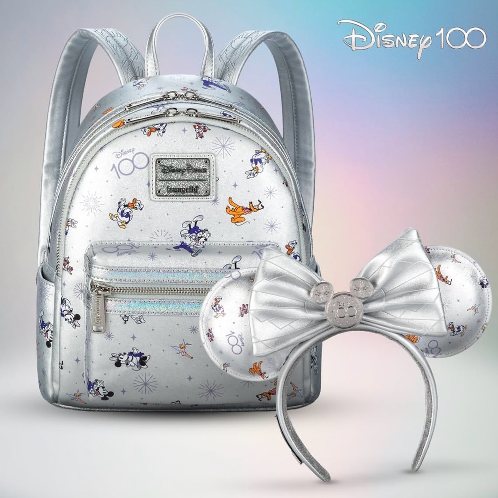 Loungefly Disney 100th Anniversary Mickey & Friends Mini Backpack & Ears Bundle